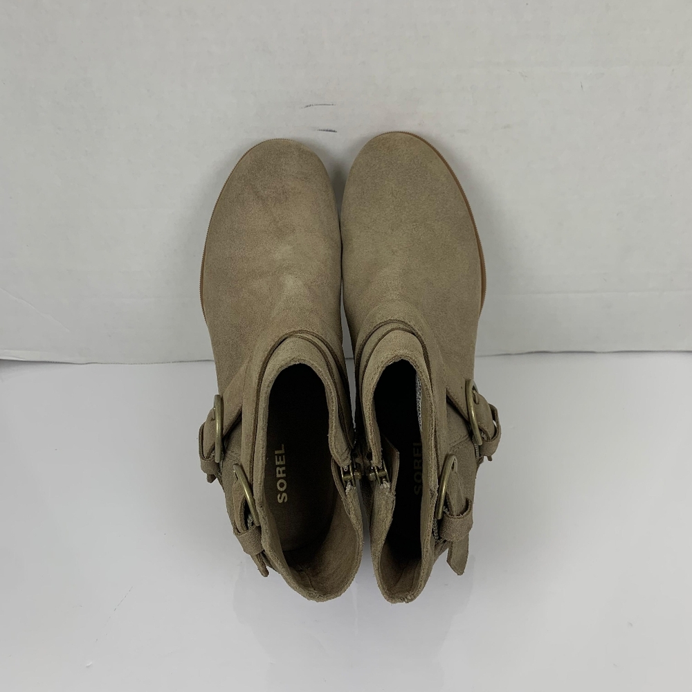 Sorel Women Joan Of Artic Wedge 11 Taupe Suede Bucket Boots Size 8.5 - Picture 4 of 10